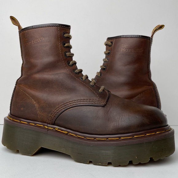 Vintage Dr. Martens England MIE Brown Crazy Horse Thick Envy Platform Boots UK 5
